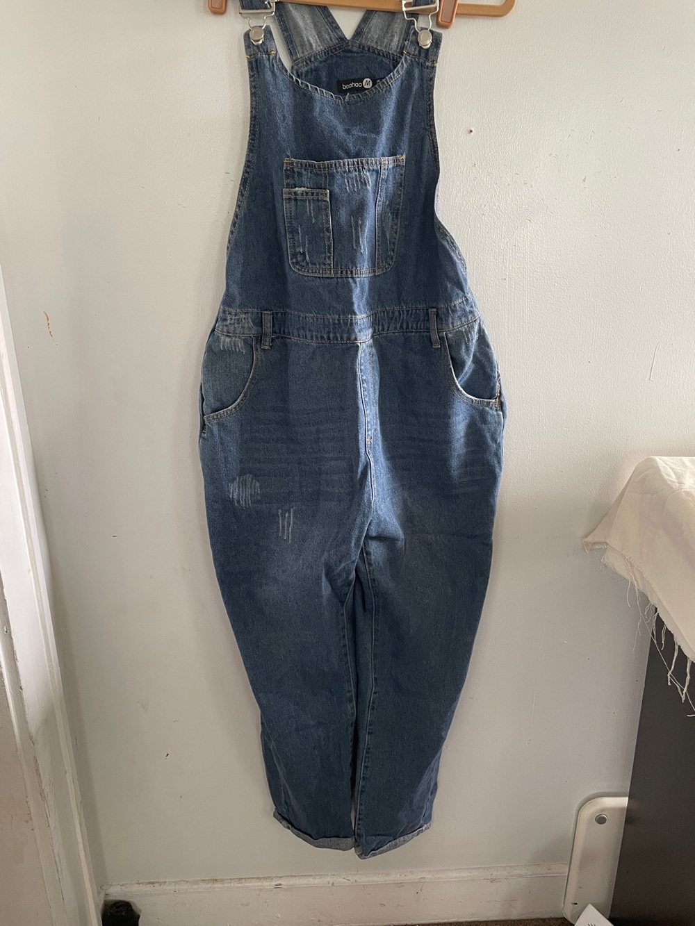 Boho Denim Overalls with Front Pocket - Blue
